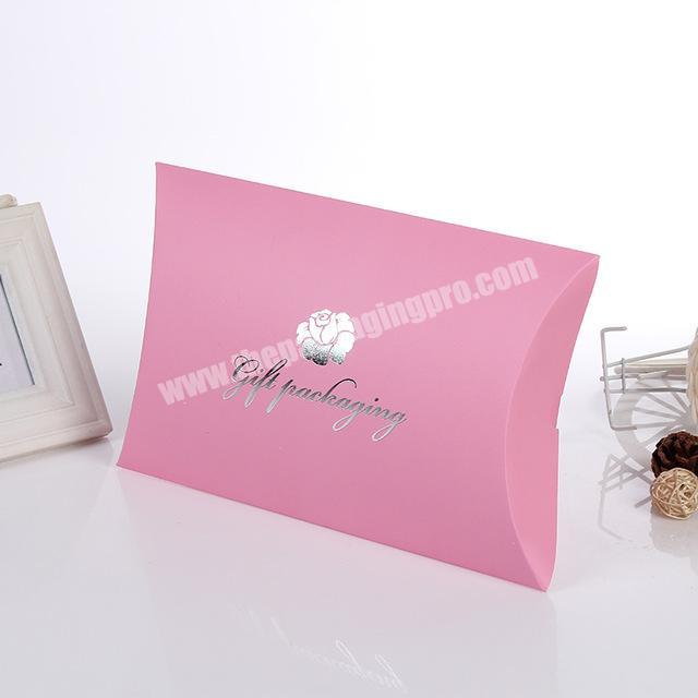 China Factory High Quality Custom Personalized Pillow Boxes with Gold stamping Sliver stamping Logo