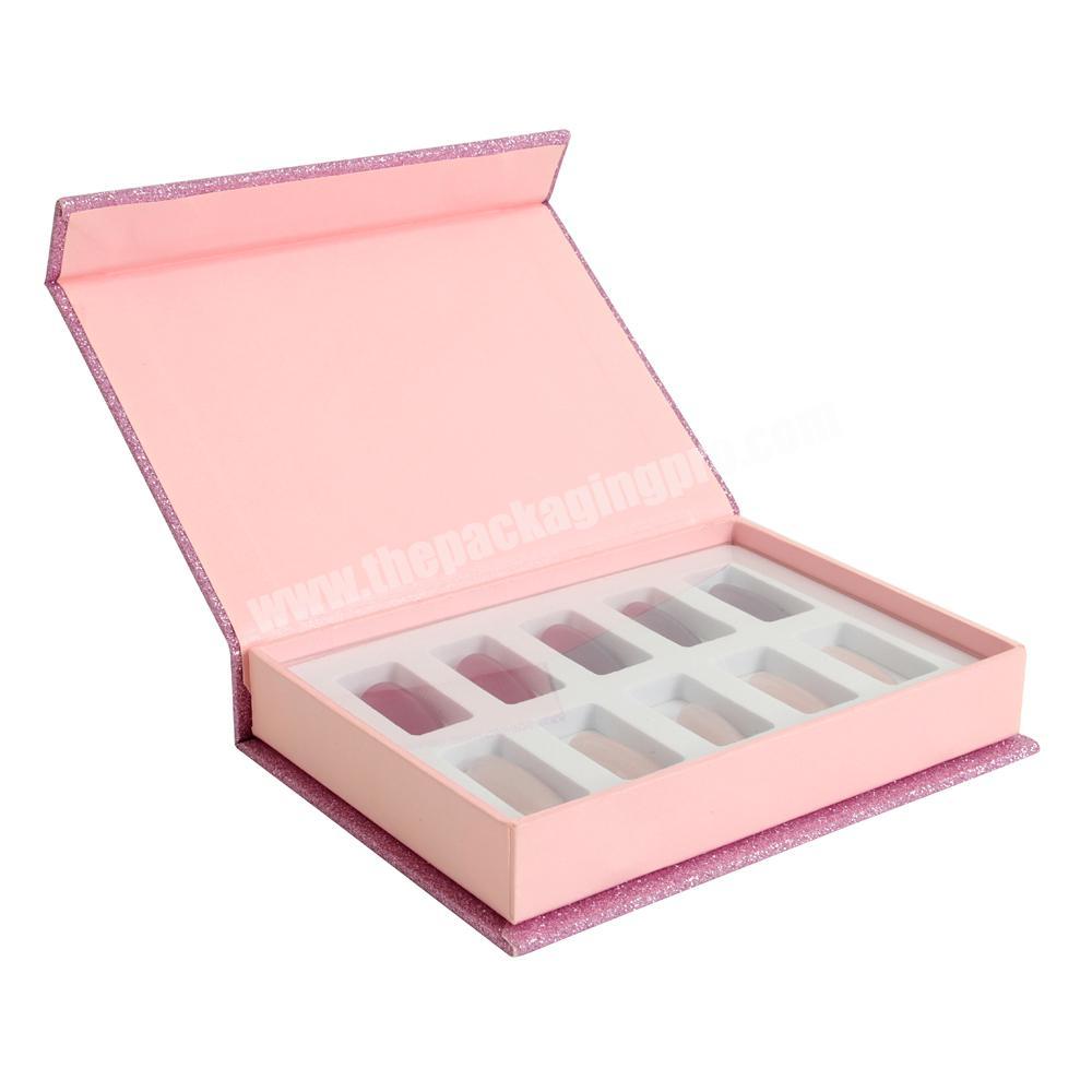 China Faucet Factory Pink Bling Color Nail Oil Paper Packaging Box