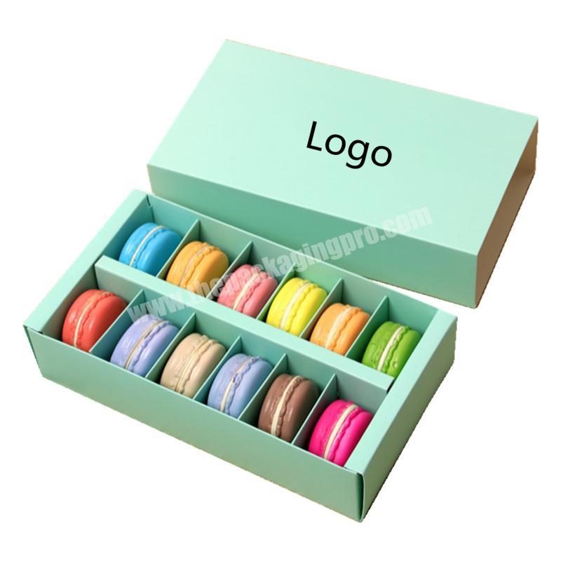 China Supplier Foldable Drawer 12 Macarons Wedding Favor Gift Boxes Macaron Box Packaging With  Paper Divider Inserts