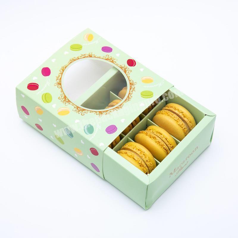 China Supplier Pvc Window Drawer Boxes For Macaron Gift Packaging Luxury Macarons Box