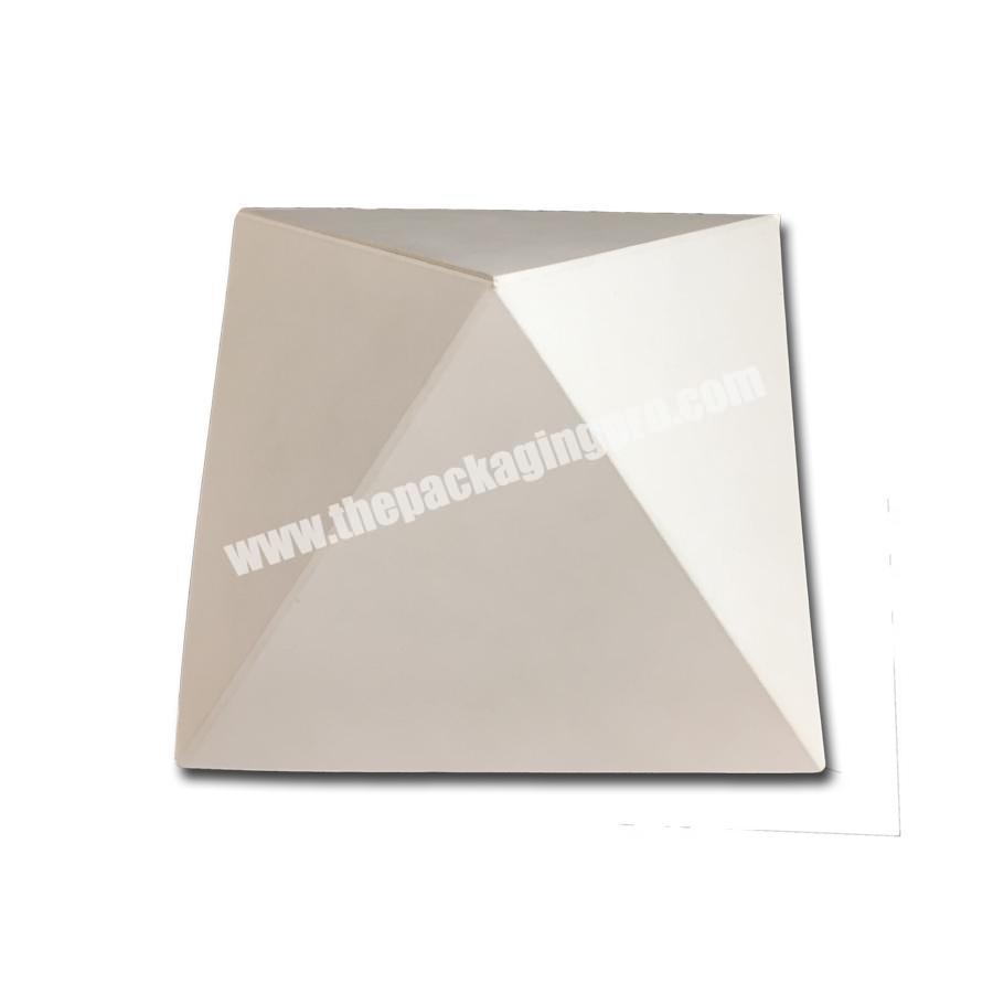Classic cardboard white pyramid packaging box customized packaging and logo printing