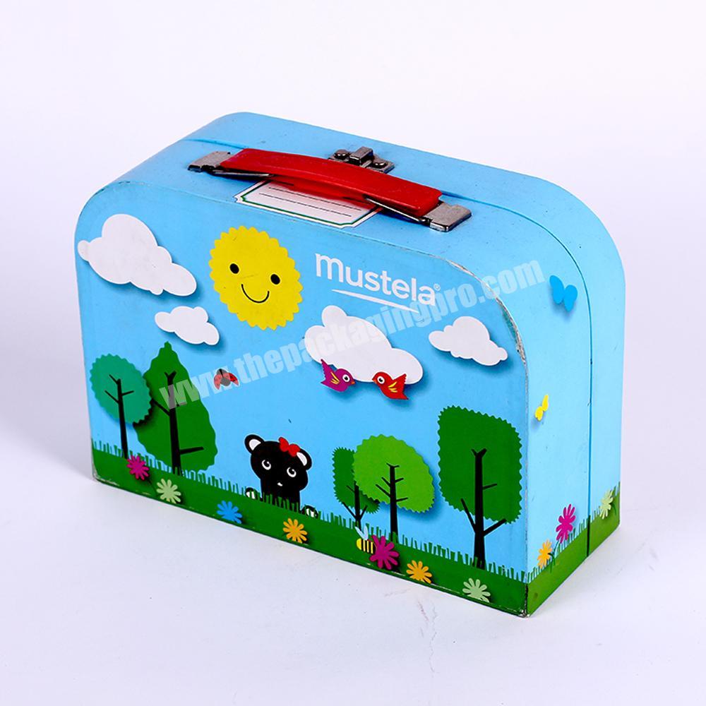 Colorful printing paper suitcase packaging box for children