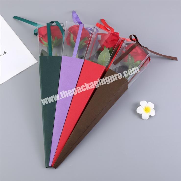 personalize Creative Wholesale Custom Logo Triangular Shaped Gift Box Preserved Flower Arrangement Boxs
