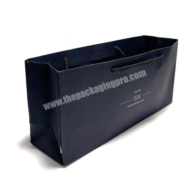Custom Black Coated Paper Bag For Gift Packaging