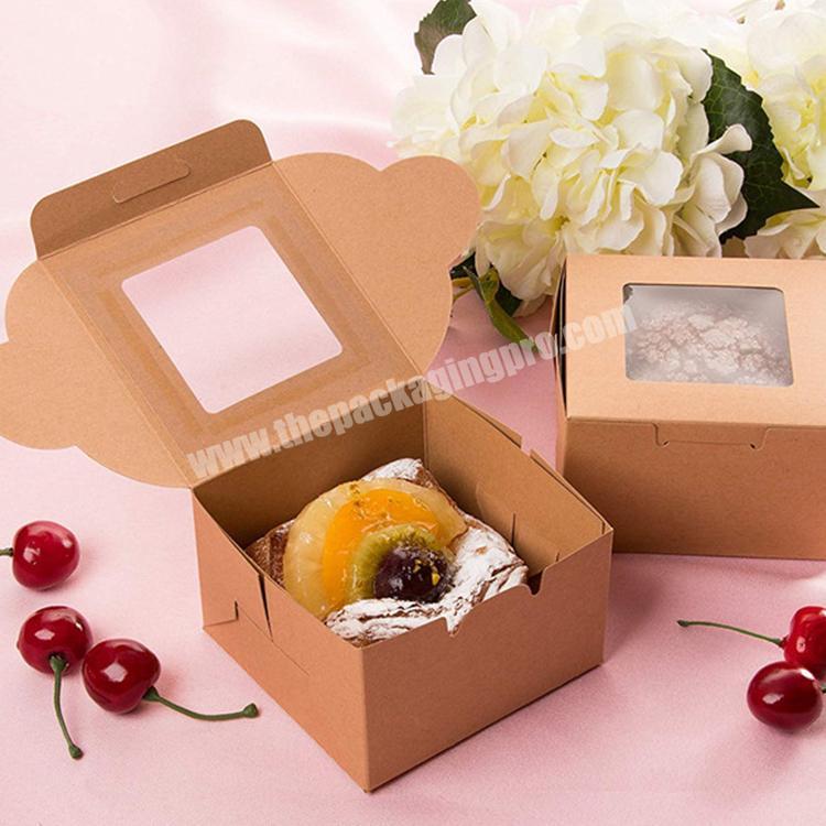 Custom Design Amazon Food Bakery Cake Box Eco-friendly Clear Corrugated Packaging Cake Box With Handle