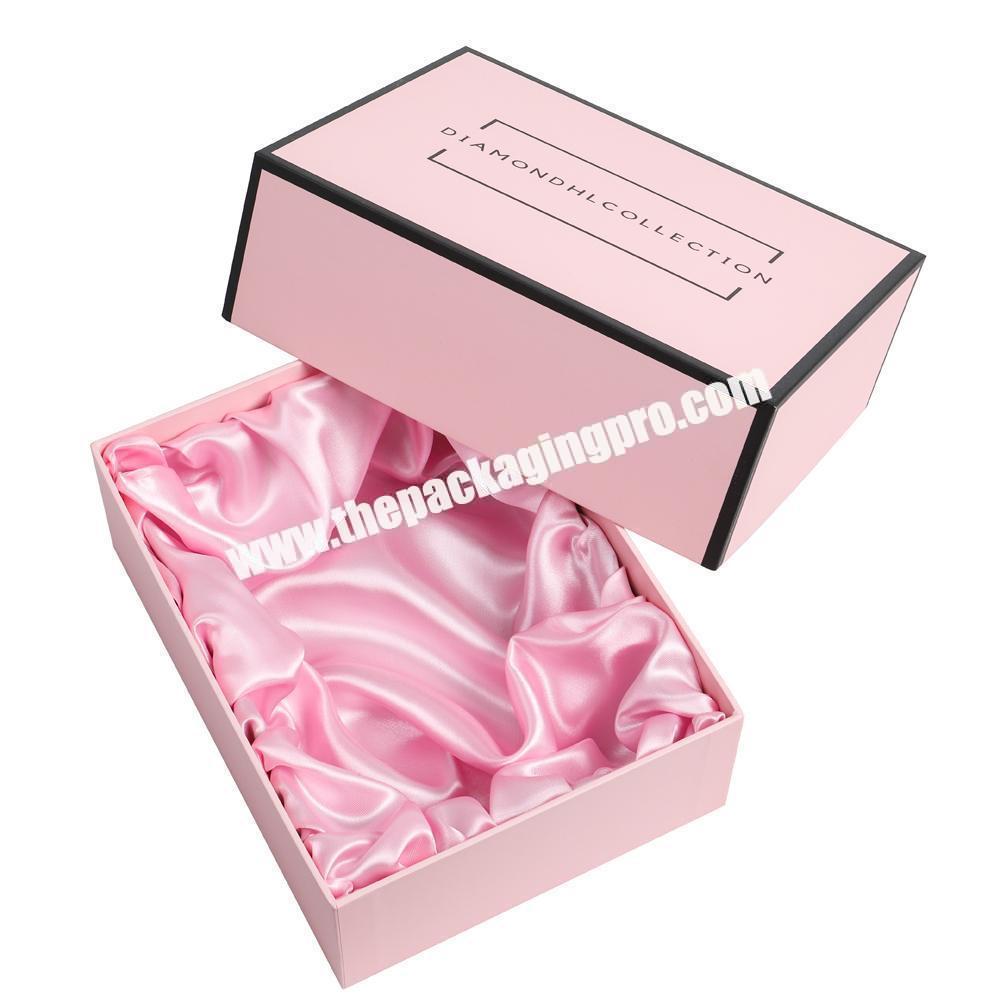 Luxury Rectangular Cardboard Gift Box For Underwear Or Clothing packaging With Silk Satin Lined