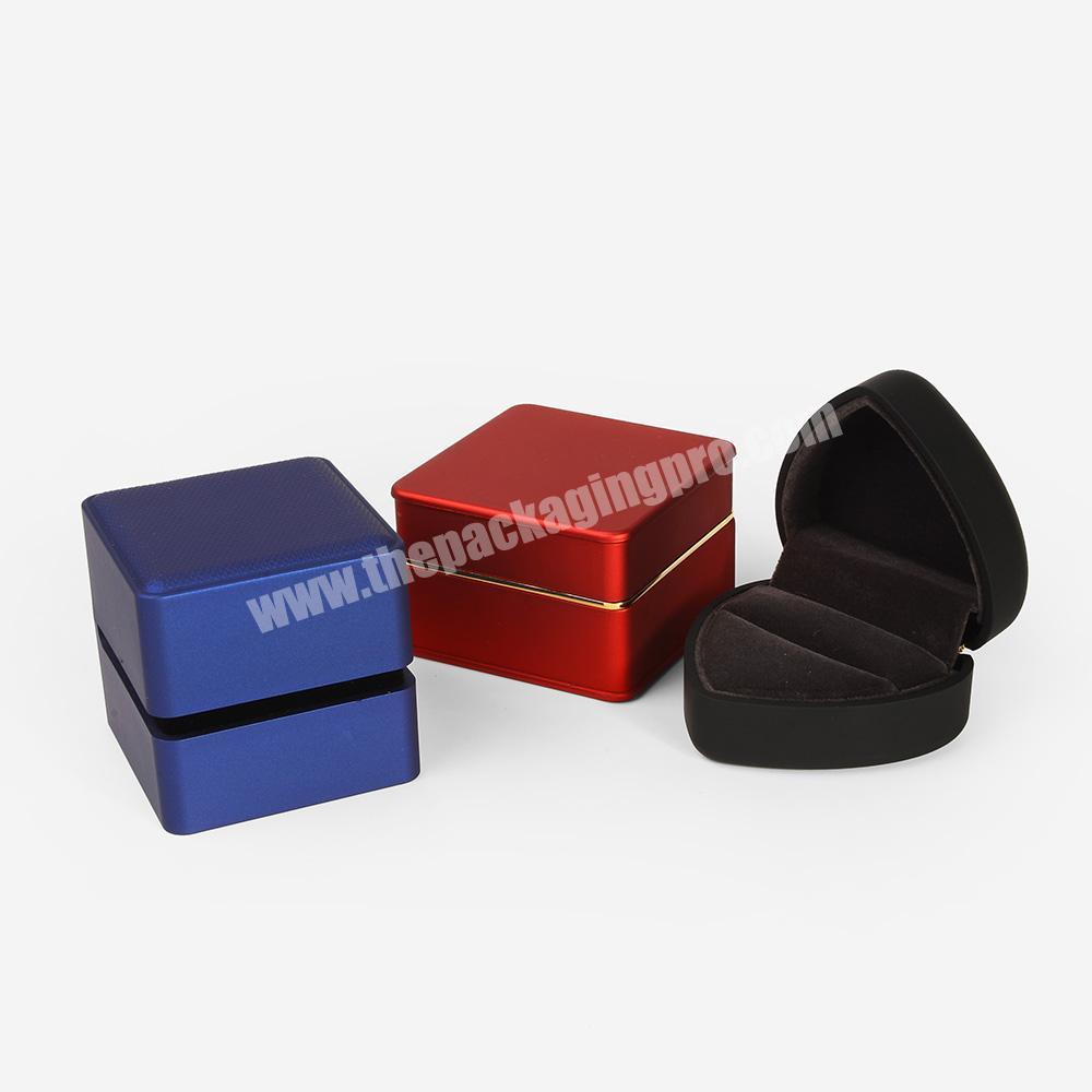 Custom Jewelry Gift Box Square Packaging Display Portable Travel Case Velvet Ring Jewelry Box