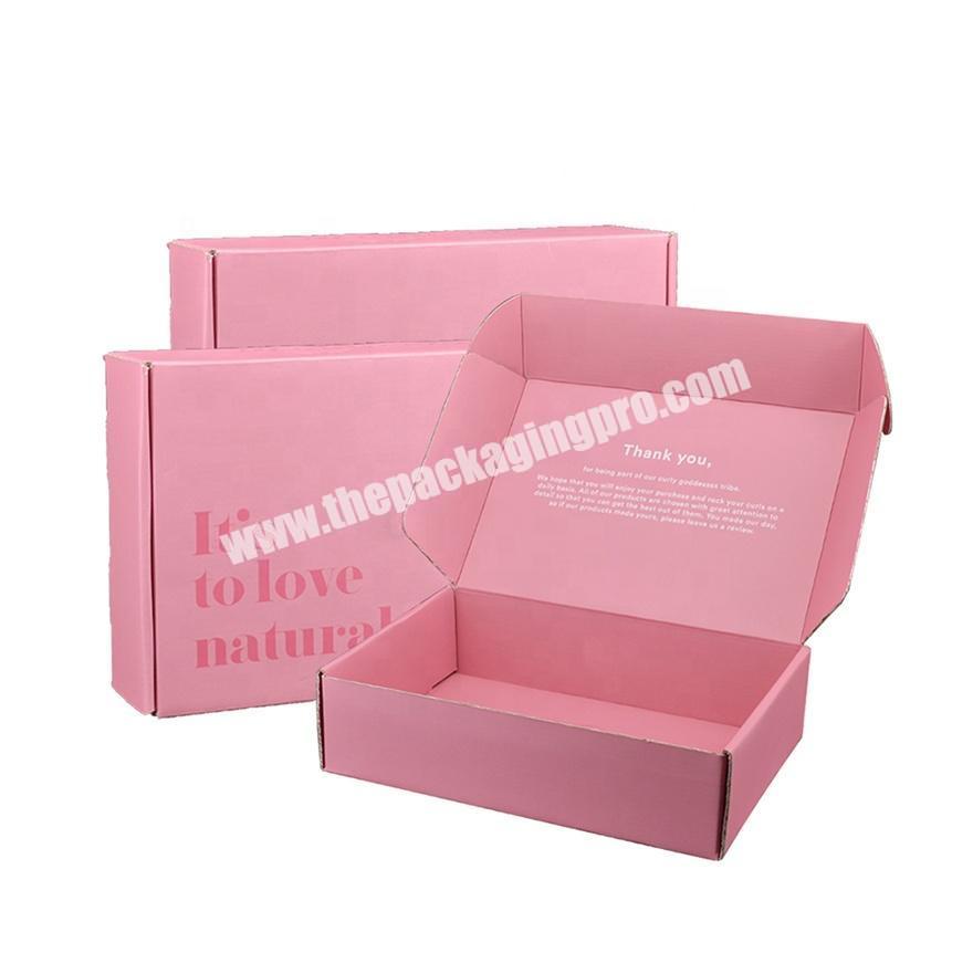 Custom Logo Cardboard Cartons Shipping Mailer Box Pink Cosmetic Set Cosmetics Mailing Skin Care Corrugated Packaging Boxes
