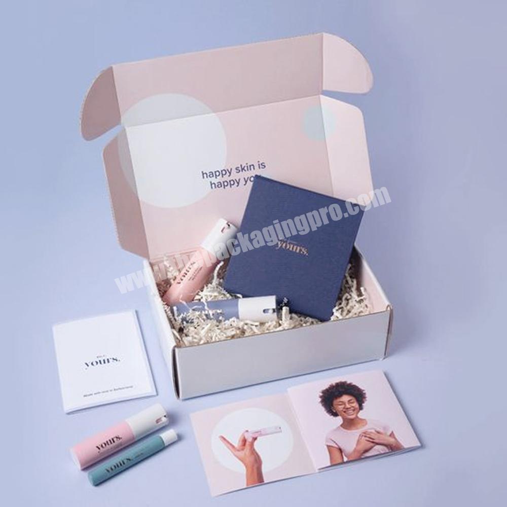 Custom Logo Cardboard Cartons Shipping Mailer  Cosmetic Set Cosmetics Mailing Skin Care Corrugated Packaging shipping Boxes