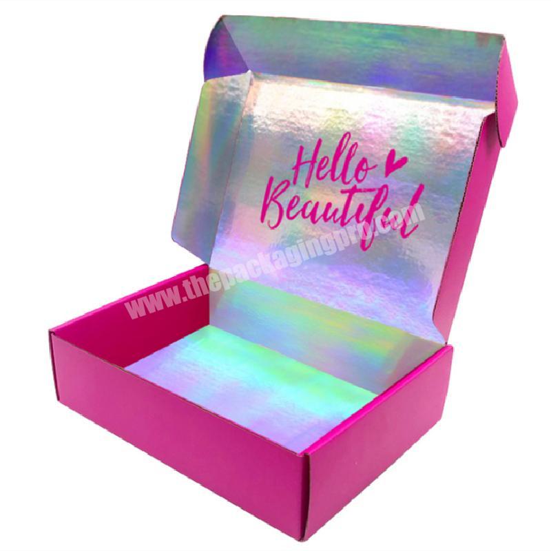Custom Logo Luxury Laser Corrugated Pink Mailer Shipping Box Carton Durable Gift Box For Apparel Cosmetic Candle