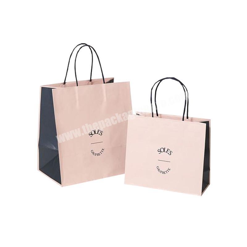 Custom Logo Printed luxury Durable Kraft Paper Bag  with paper handle