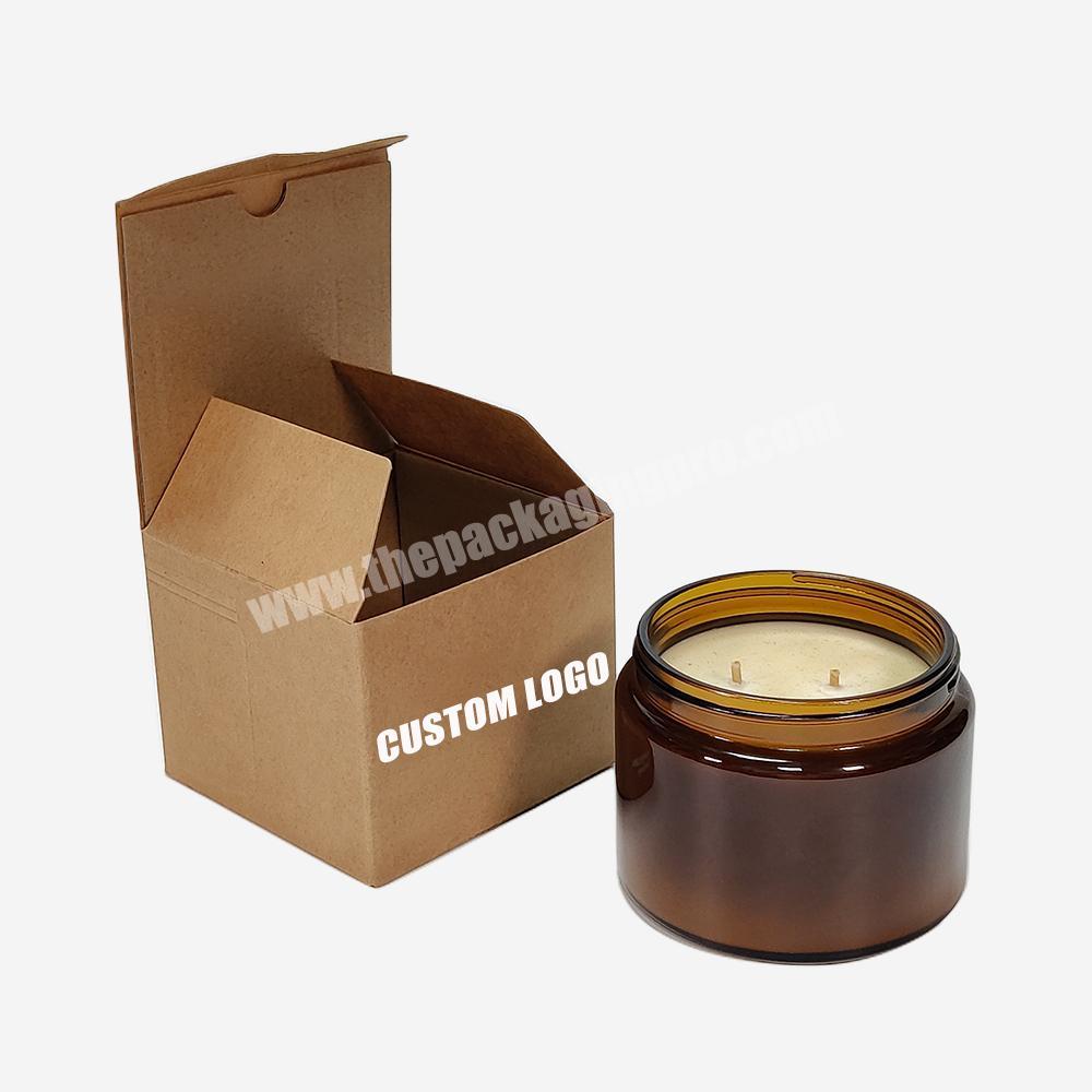 Custom Logo Recycled Kraft Portable Foldable Corrugated Candle Packaging Paper Boxes