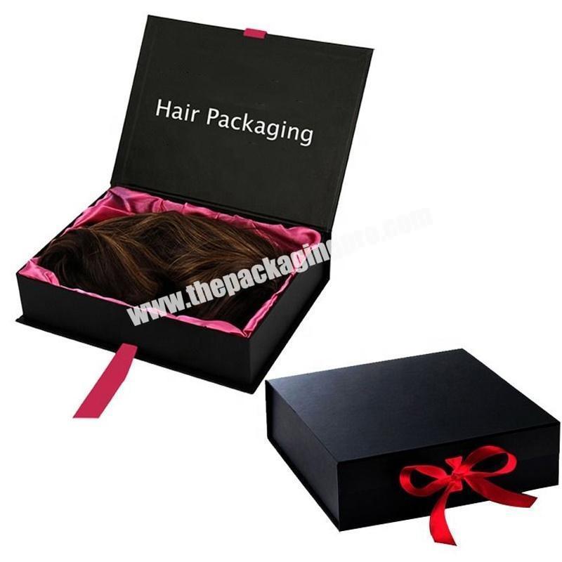 Wholesale Design Wig Packing Luxury Fancy Unique Black Hair Gift Box for Sock Bikini Clothing Custom Clothes Packaging