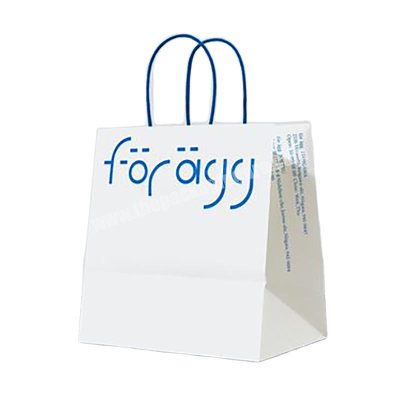 Custom  Logo printed  fancy design Flat Handle Kraft Takeaway Paper Bag