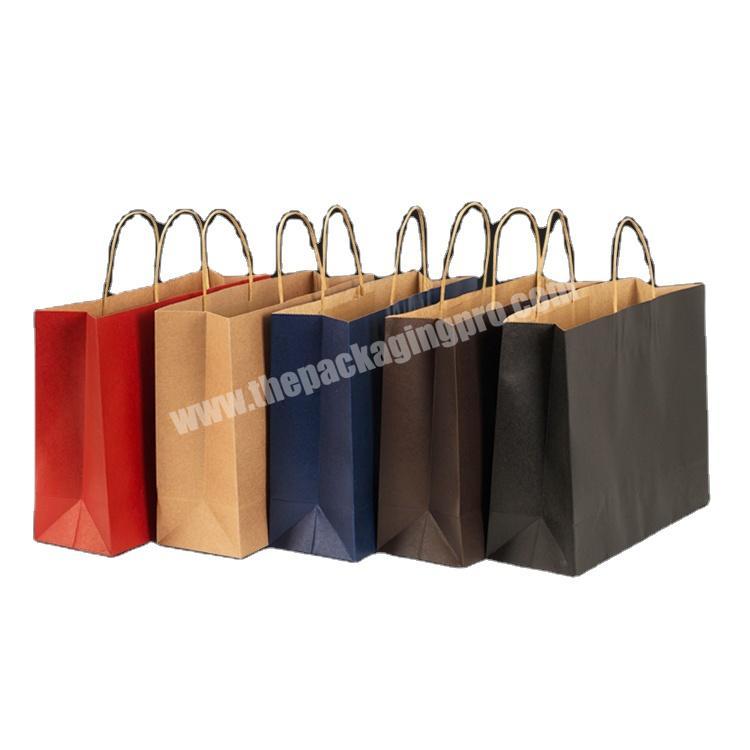 Custom Luxury Art Paper Recyclable Brown Herschel Kikuu Twist Handle Shopping Bag Packaging