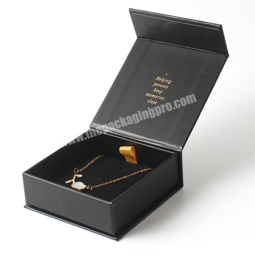 Custom Luxury Square Magnetic Closure Flip Top Gift Box Gold Logo Velvet Insert For Jewelry Earring Bracelet Necklace Ring