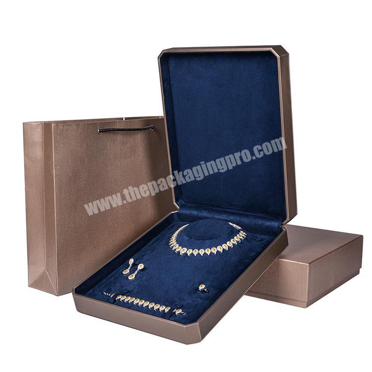 Custom Package Design Luxury Pu Leather Jewelry Ring Necklace Jewellery Paper Gift Box Packaging Set