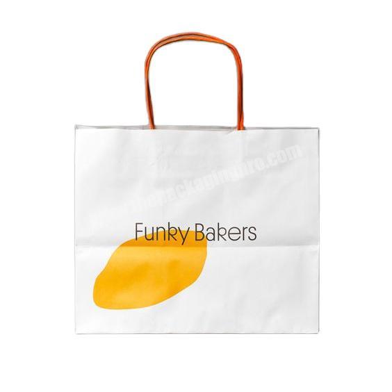 Custom Printed Takeaway Shopping kraft Paper Bags with twisted handle