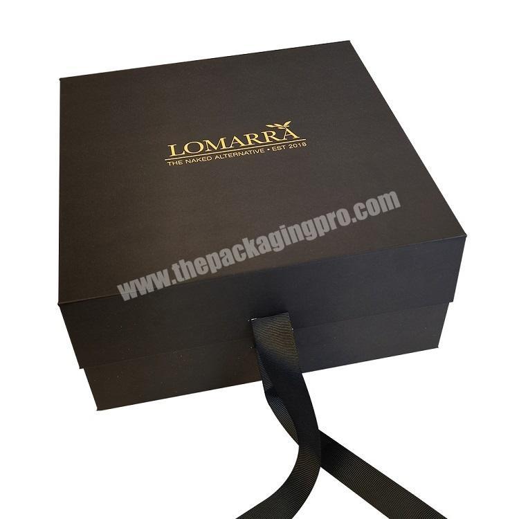 Custom Product Hair Jewelry Clothes Magnetic Packaging Boxes With Ribbon Closure