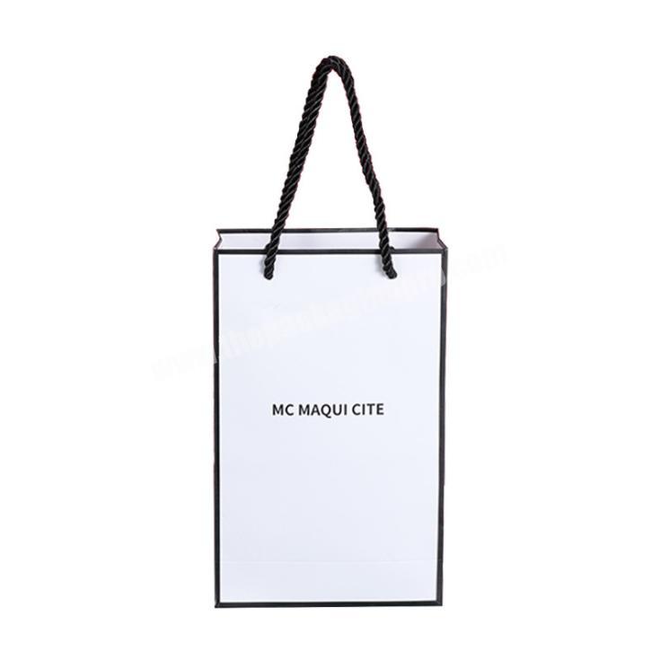 Custom Recycled White Paper Bag For Clothes Packaging