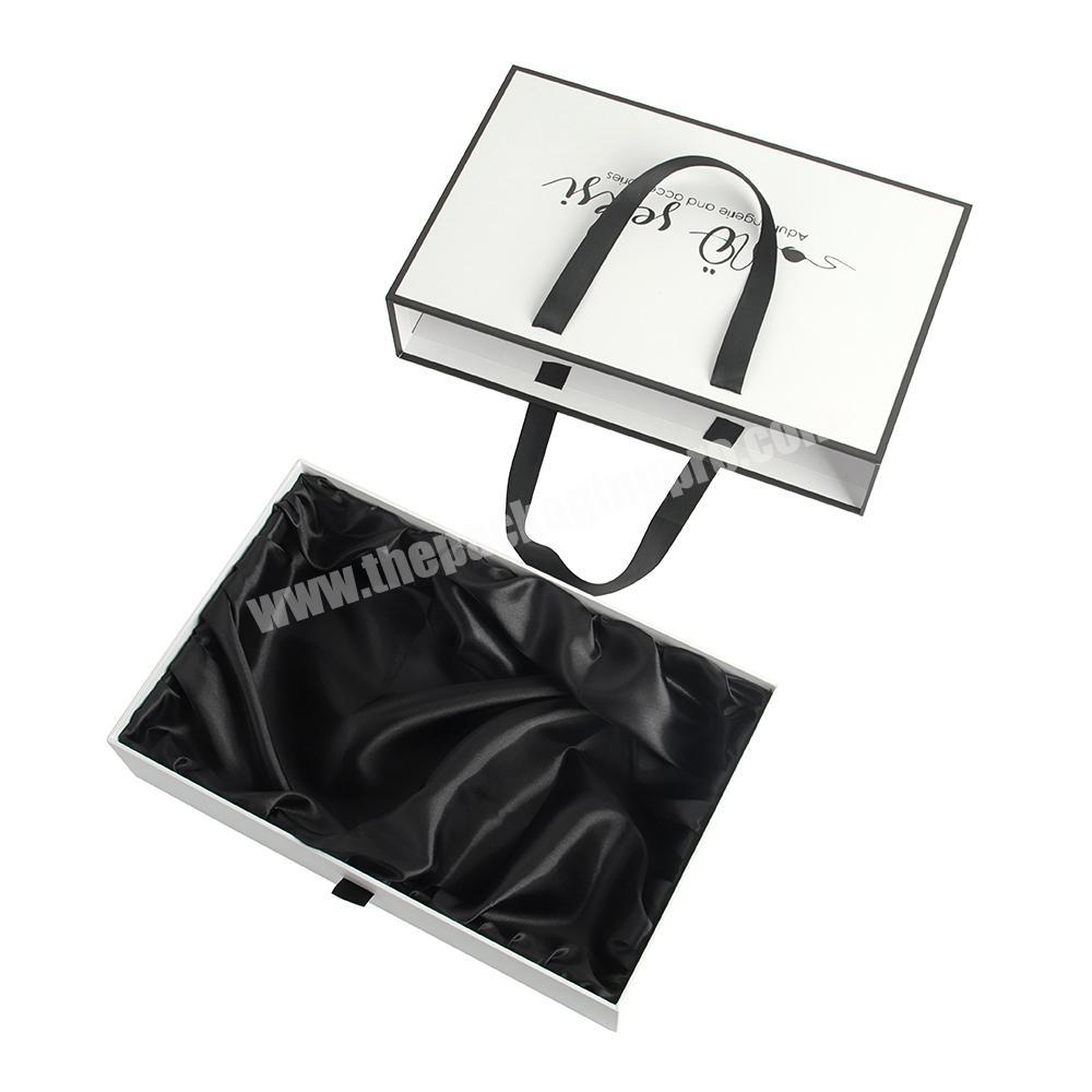 Custom Satin Lined Hair Extention Necklace Covered Packaging Bags Boxes With Satin