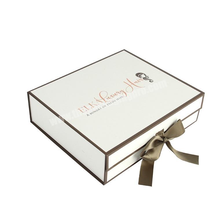 Custom Small Logo Wig Jewelry Carton Packaging White Gift Box