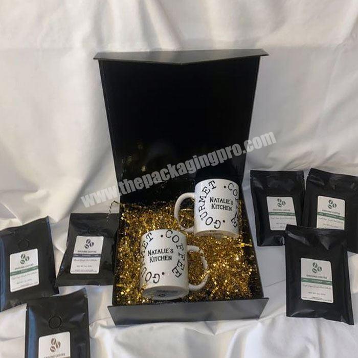 Custom Custom black cardboard shipping box gift mug square packaging mug set gift packaging box 11 oz coffe mug box