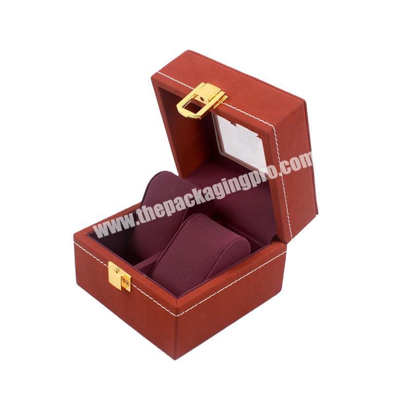 OEM service packaging wood box with PU leather for gift and jewelry