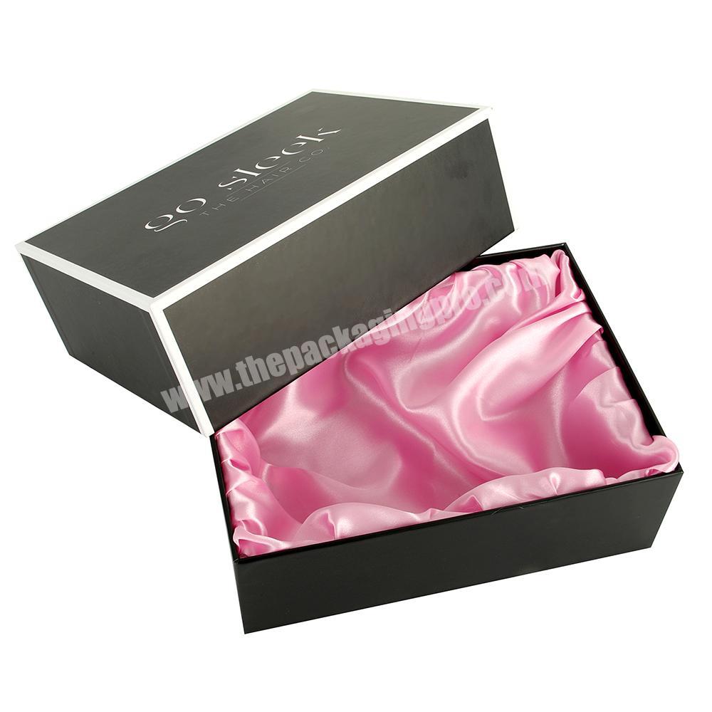 Custom hair extension packaging wigs boxes Clothing packaging paper boxes Product packaging gift boxes with silk lining