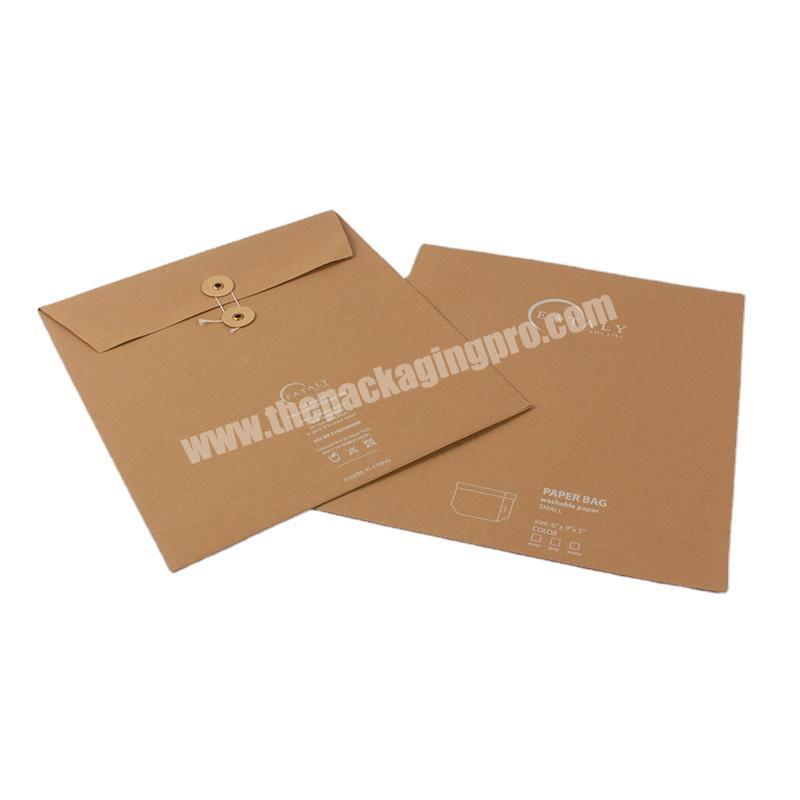 Custom kraft paper envelope with rope button