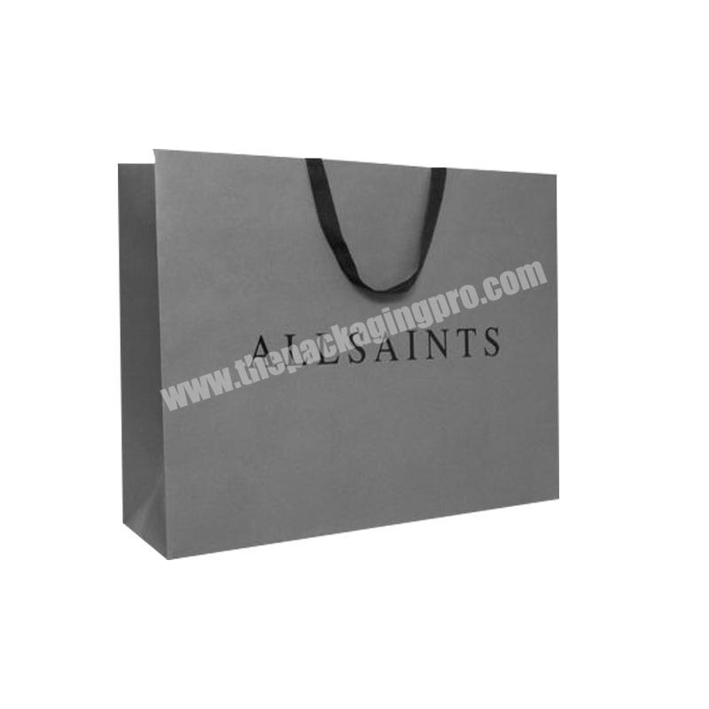 Custom logo print glossy black paper small gift shopping bags