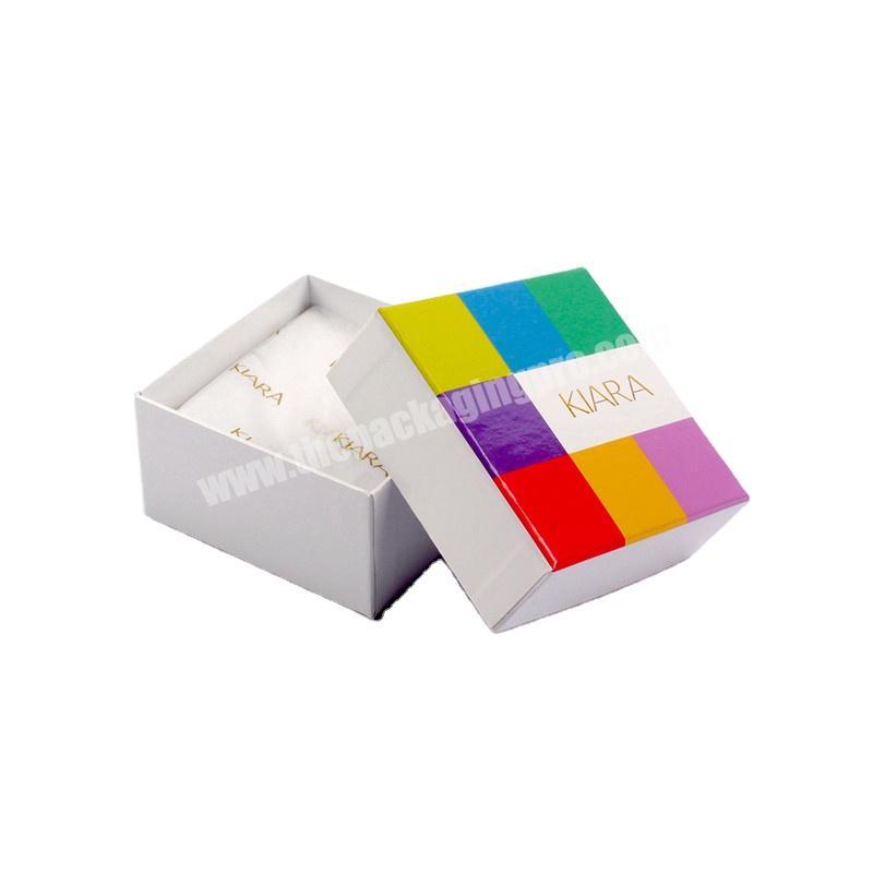 Custom logo printed jewelry box with white lid