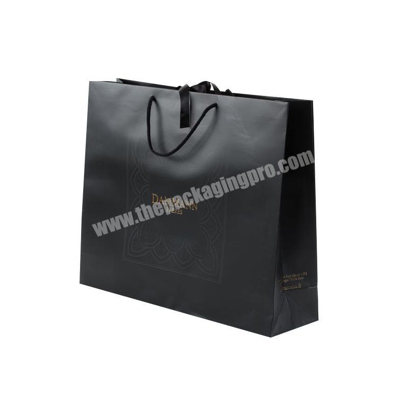 Custom luxury  customized made black paper bags with your own logo