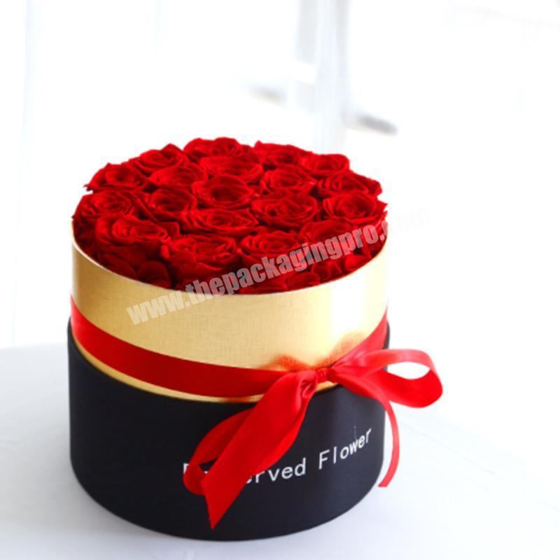 Custom luxury high-end cylinder gift box packaging preserved flower packaging box roubd box for rose flower arrangements