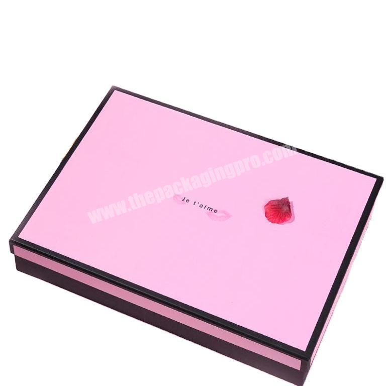 Custom luxury pink custom clothing packaging underwear suit clothing handbag box for gift