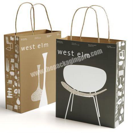 Custom made creative gift Paper Shopping Bag with ribbon handle