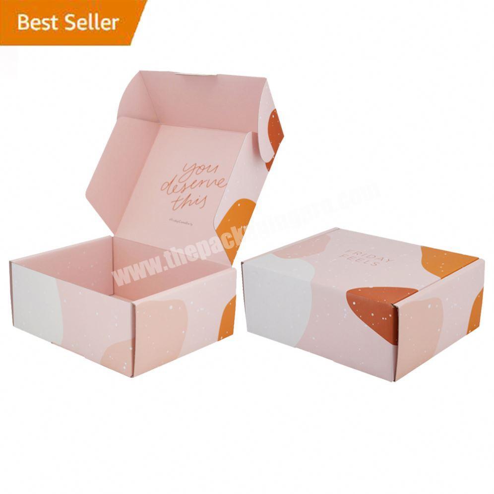 Custom mailer corrugated board shoes and clothing gift packaging mailer shipping box pink corrugated boxes
