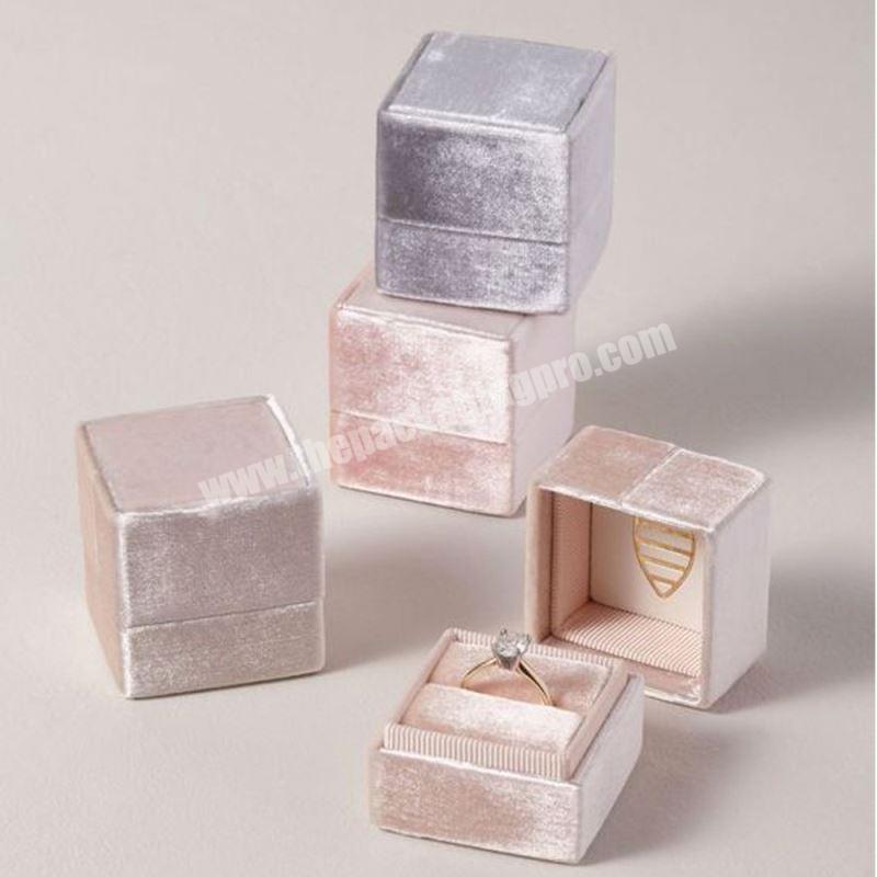 Custom ring packaging microfiber jewelry boxes velvet box with outer ruikaili vintage octagonal ring box