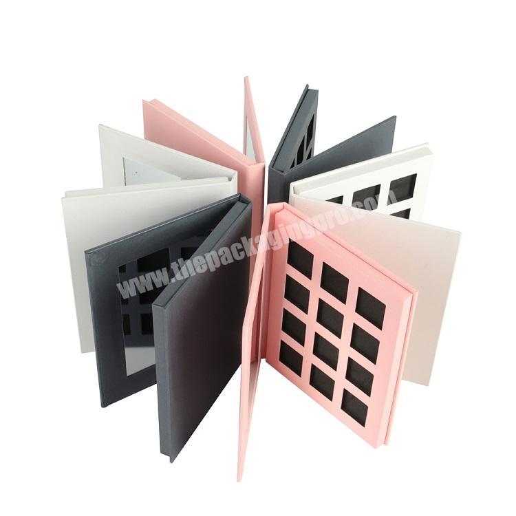 Custom special paper tape mirror makeup packaging paper boxes cosmetic gift boxes empty magnetic eyeshadow palette