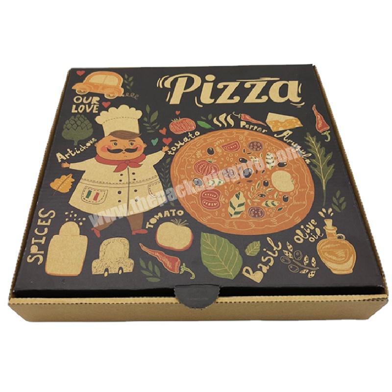 Customized 9 10 12 Inches Recycled Corrugated Pizza Box Disposable Takeout Pizza Packaging Box Manufacturer