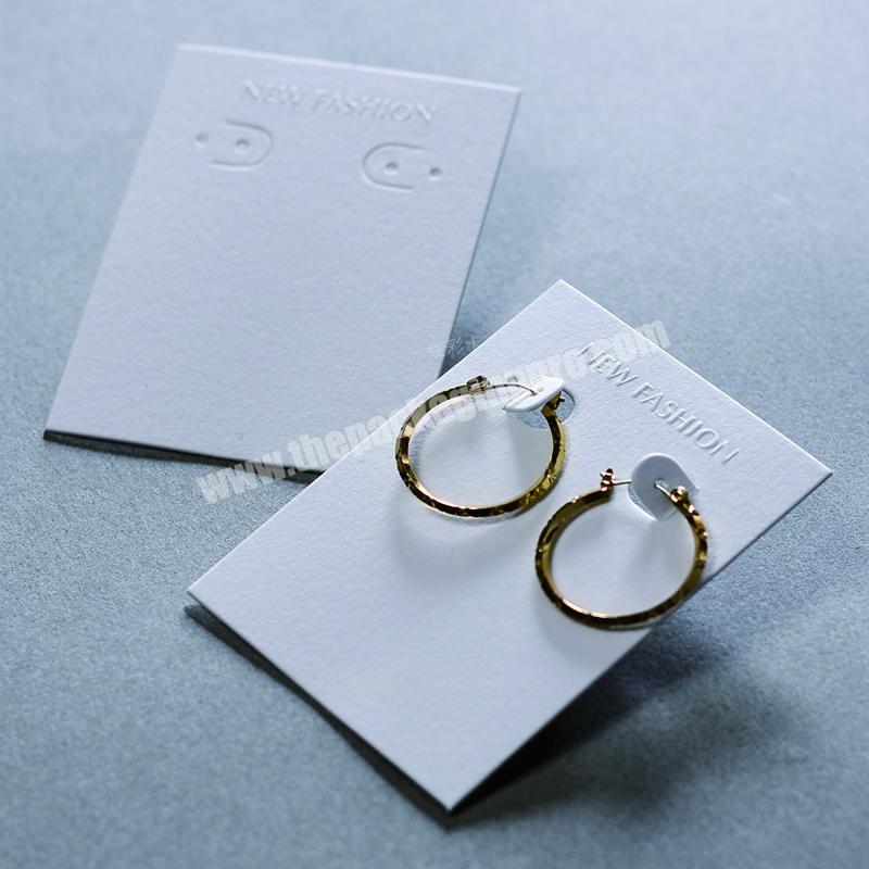 Customized logo Jewelry Accessory Earring Stud Pendant Display Support white  Kraft Necklace Bracelet Hanging Holder Paper Card