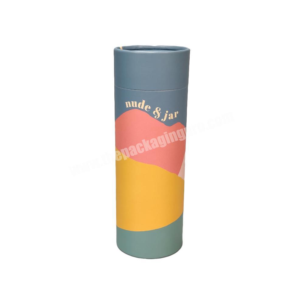 Customized round gift boxes paper kraft perfume tube shaped candle cardboard packaging paper cylinder box
