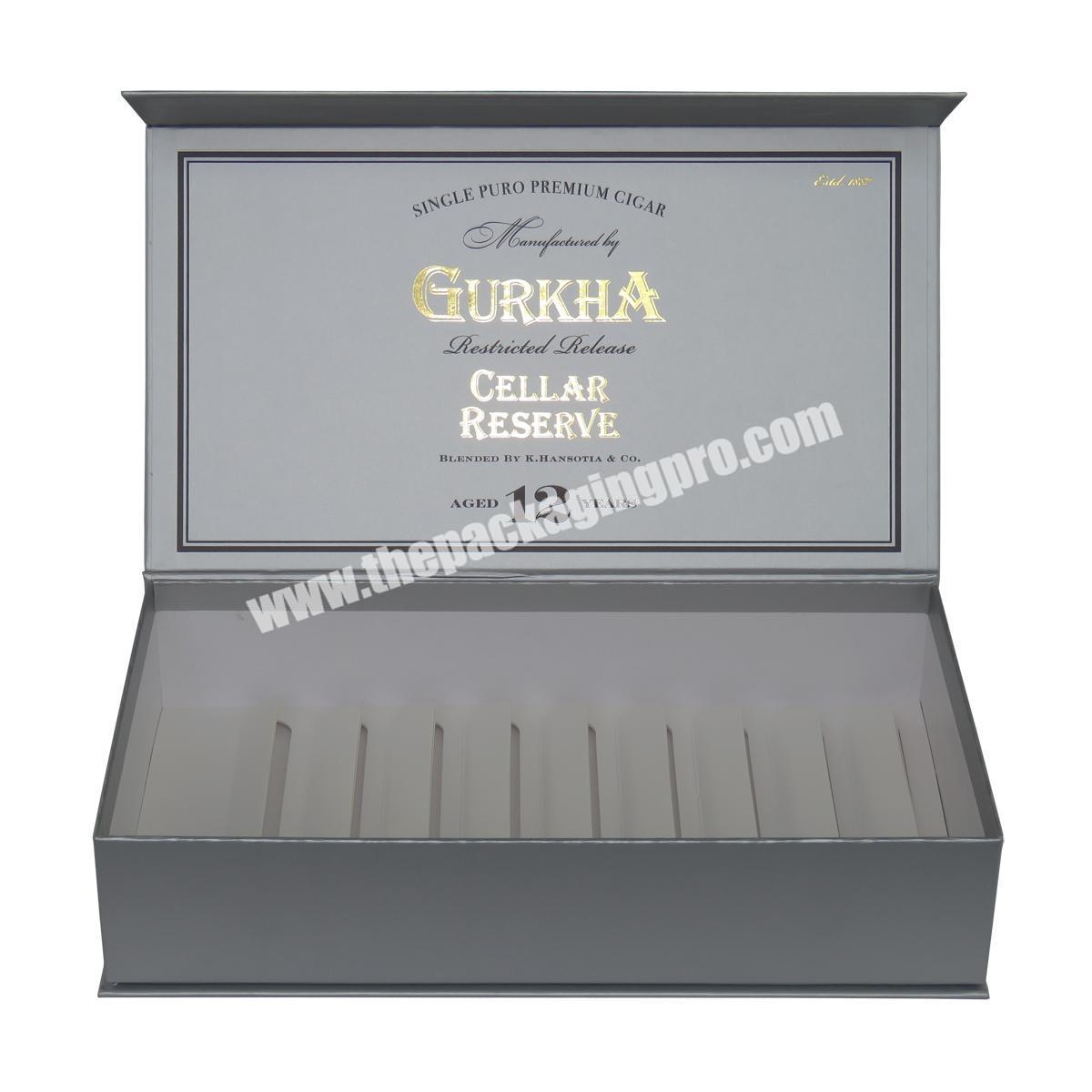 Customized wholesale magnetic gilding flip packaging case cardboard cigar cigarette carton box