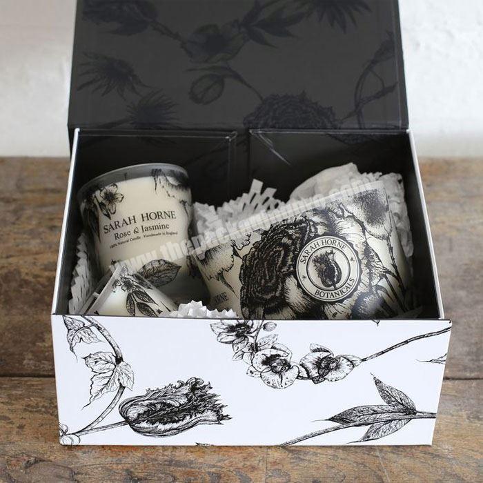 Decorative organic paper luxury new design folding candle box with foam insert