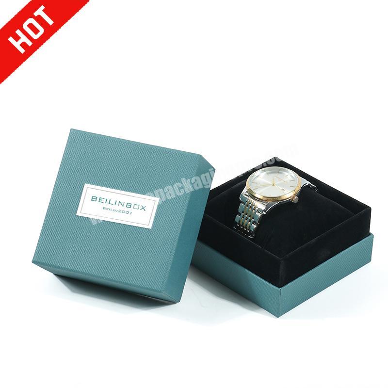 Display luxury custom logo leather single timepieces jewelry storage cardboard watch gift box packaging
