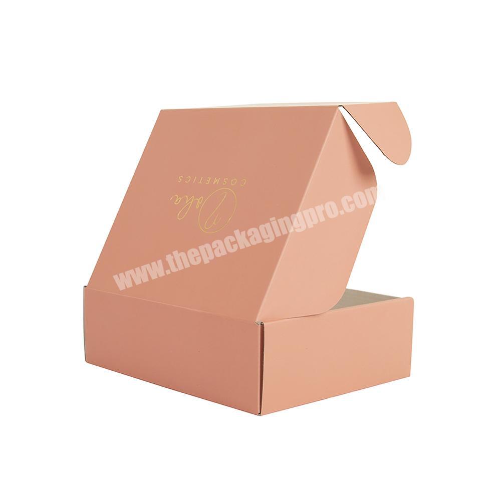 Eco kraft shipping paper package box with custom printed logo delivery mailer clothing pink color boxes for ladies underwear