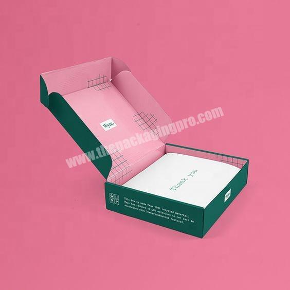 Eco recycled fold subscription paper logo printed cardboard packaging custom shipping box clothing mailer shipping box with logo