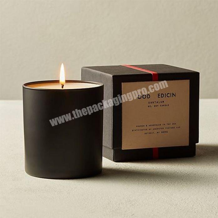 Wholesale Factory Direct High Quality custom logo print vessel empty glass candle jar with lid candle box