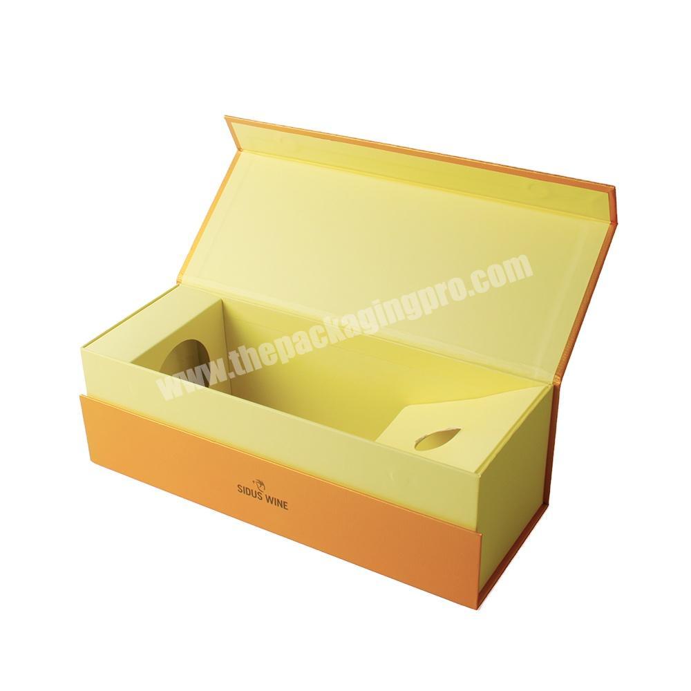 Factory Direct Supply Customized Paper Cardboard Gift Bottle Magnetic Closure Champagne Packaging Wine Box