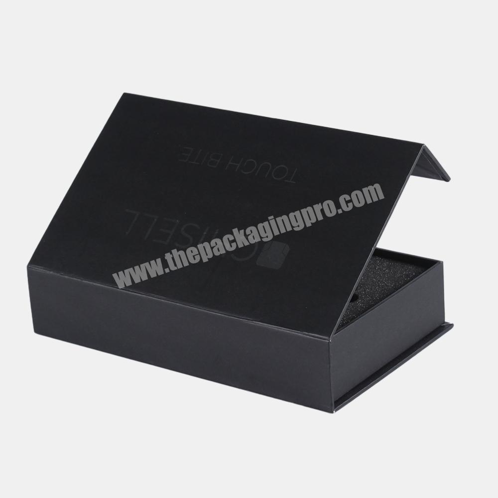 Factory Luxury Custom Logo Rigid Paper Game Console Gift Packaging Cardboard Matte Black Box With Foam Insert